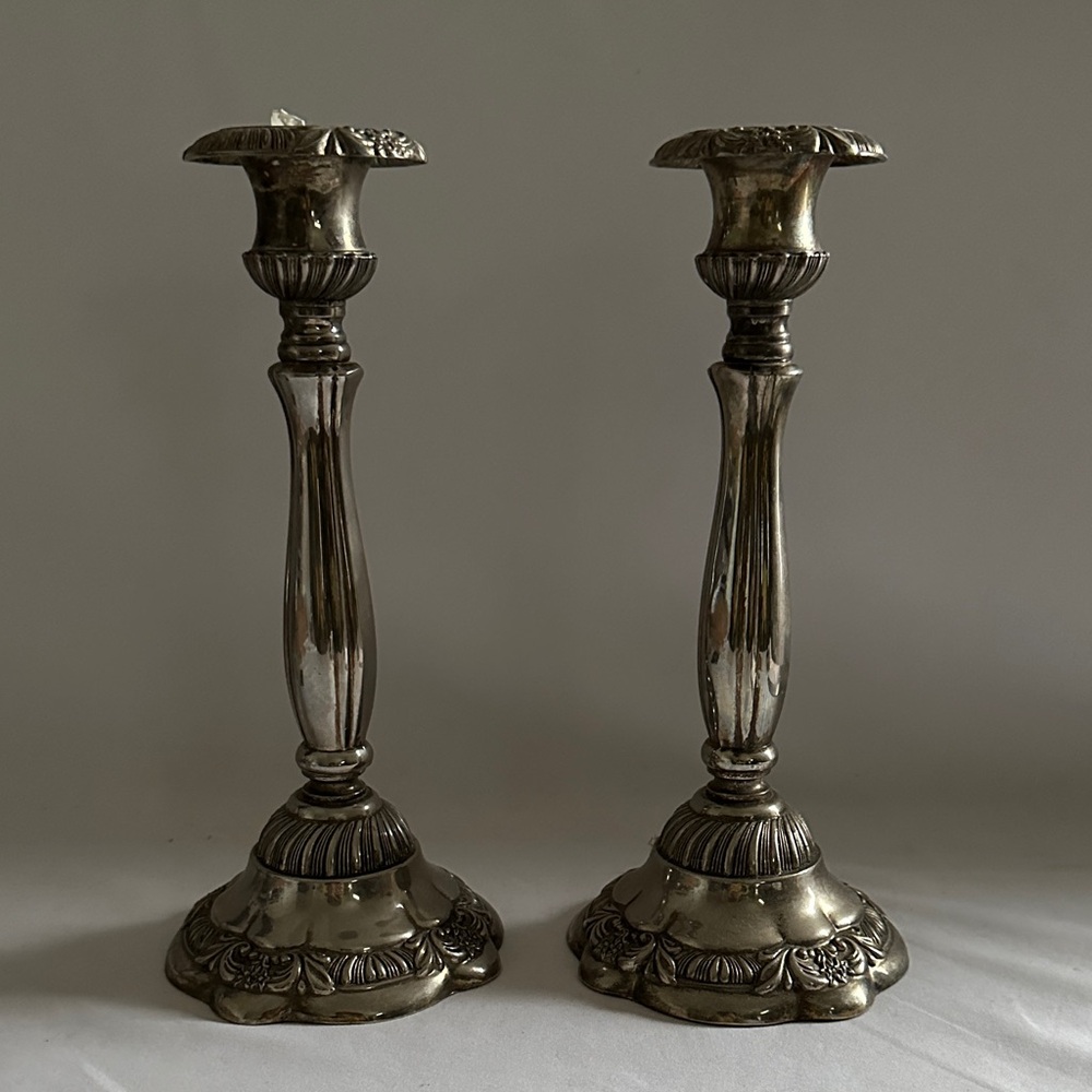 Elegant Silver Candlestick Holders